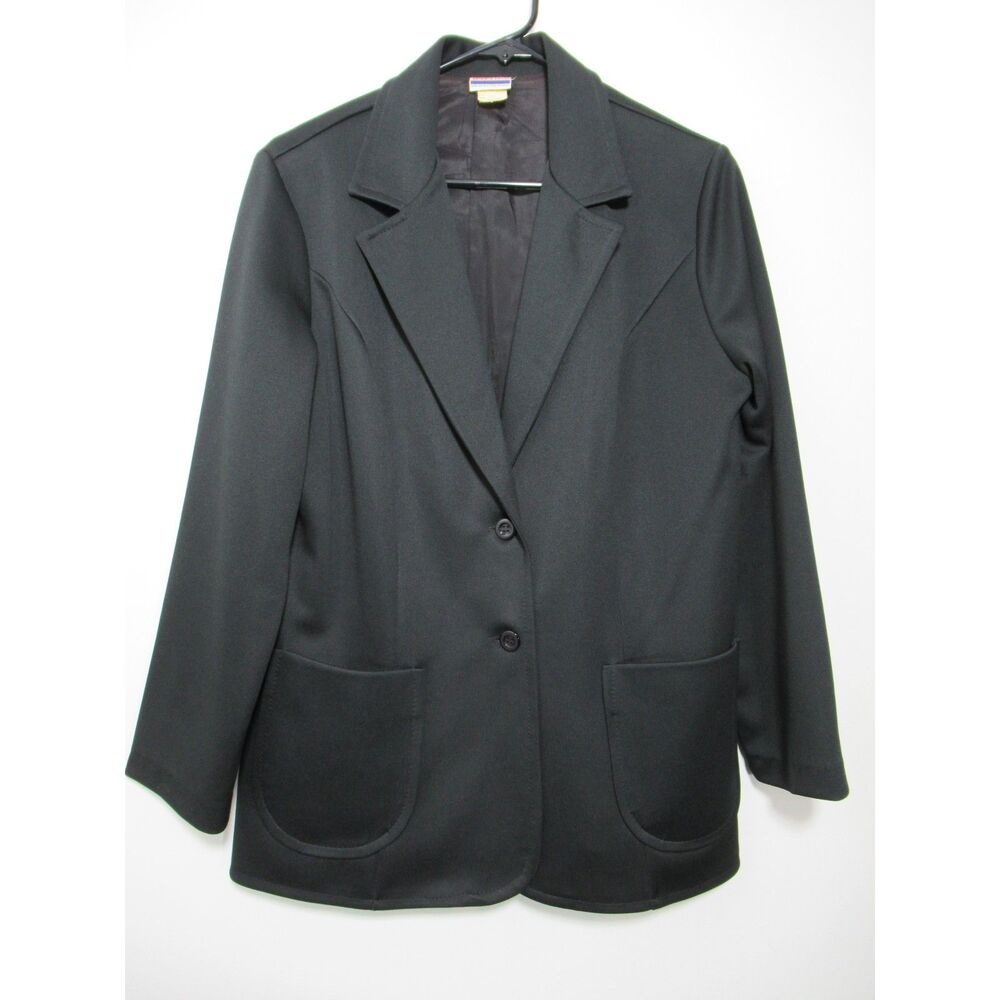 Pykettes Black Single-Breasted Two-Button Blazer Estimated Size Medium Vintage